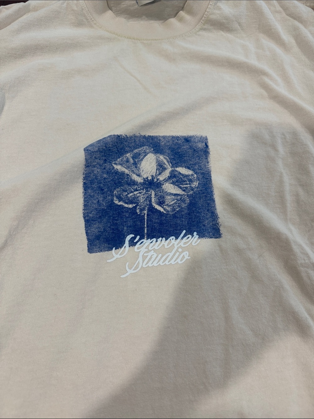 S’Envoler Studio Short-Sleeve Tee with Blue Floral Print